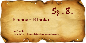 Szohner Bianka névjegykártya